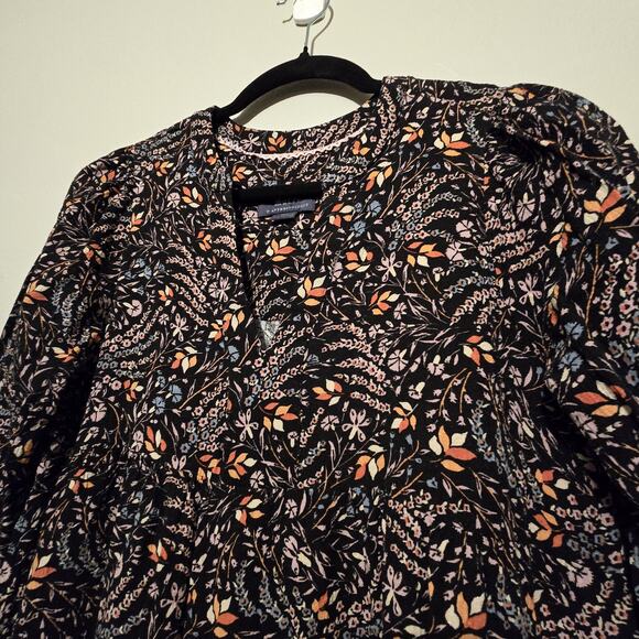 Maeve By Anthropologie Dark Floral Dress SM Ditsy Tiered Boho Cottage Festival - Picture 3 of 15